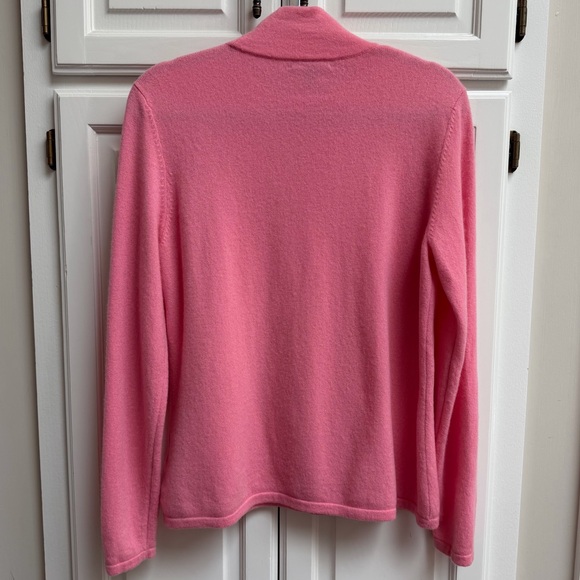 Lands End 100% Cashmere Turtleneck Sweater in Pink Size Large Petite - Picture 2 of 8